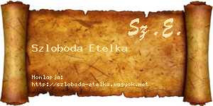Szloboda Etelka névjegykártya